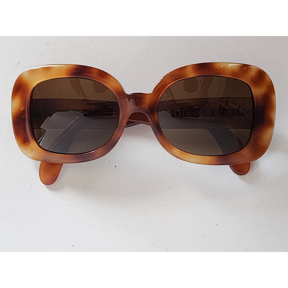 Diane Capt Vintage Sunglasses Amber Tortoise Shell Made in France DC 4 58-20